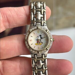 Vintage Mickey Mouse Silver and Gold Watch